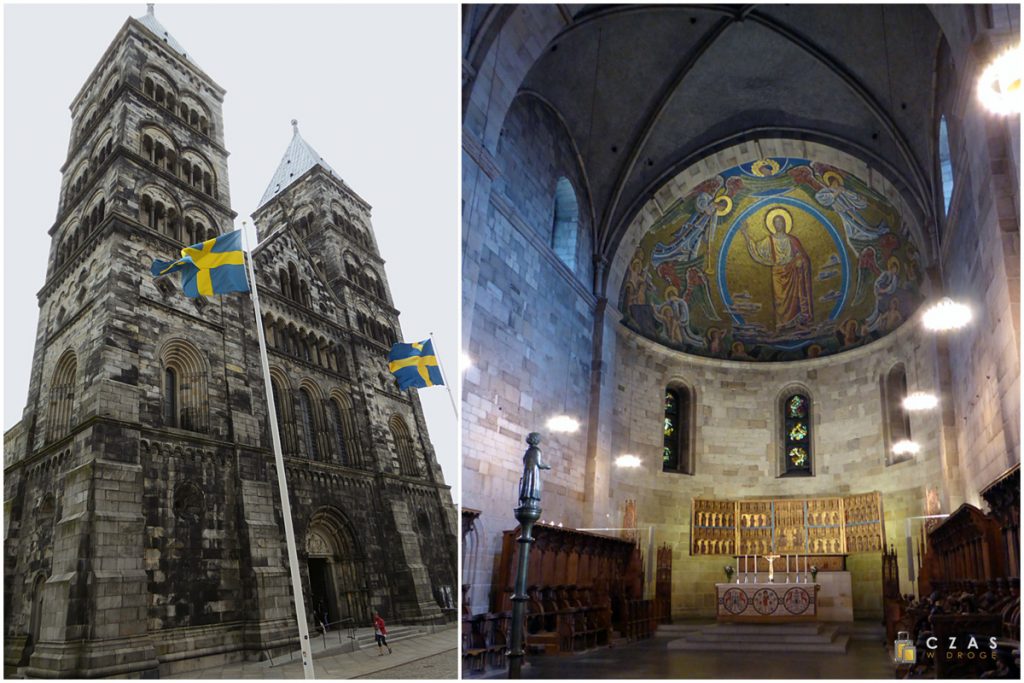 Front i wnętrze katedry w Lund