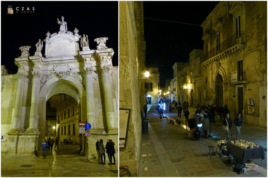 Lecce - Porta Rudiae i prowadząca do niej Via Giuseppe Libertini
