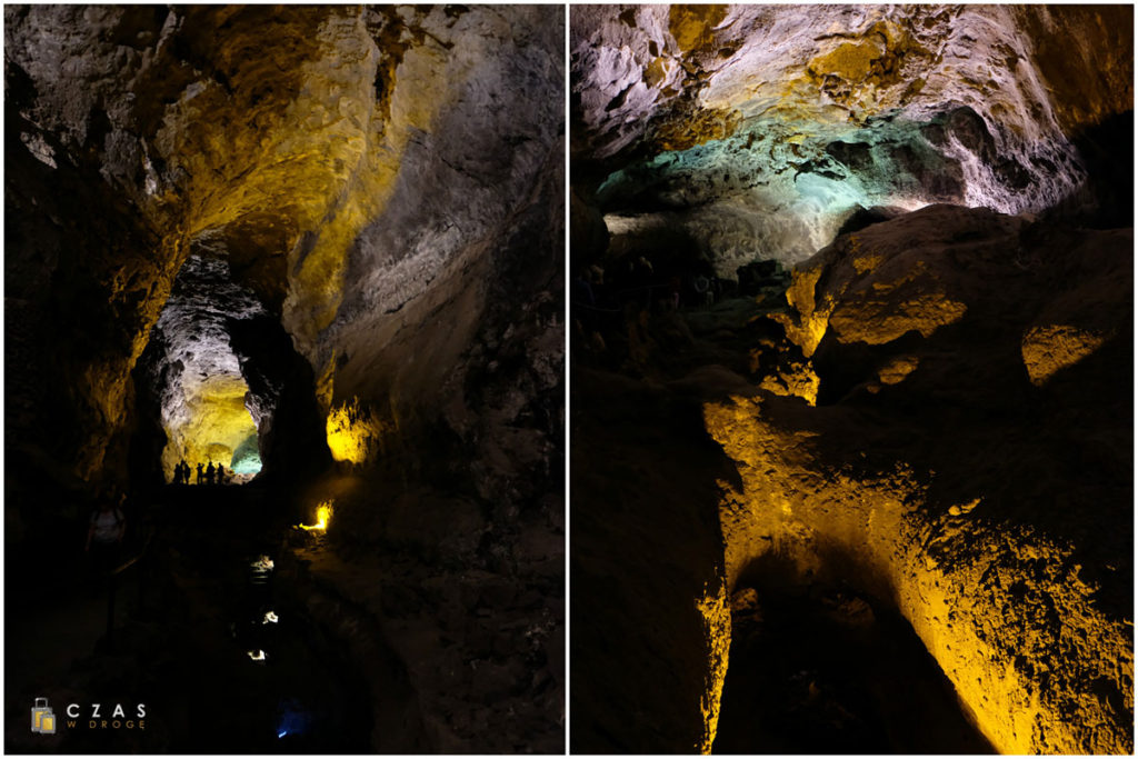 Wnętrze tuneli Cueva de Los Verdes