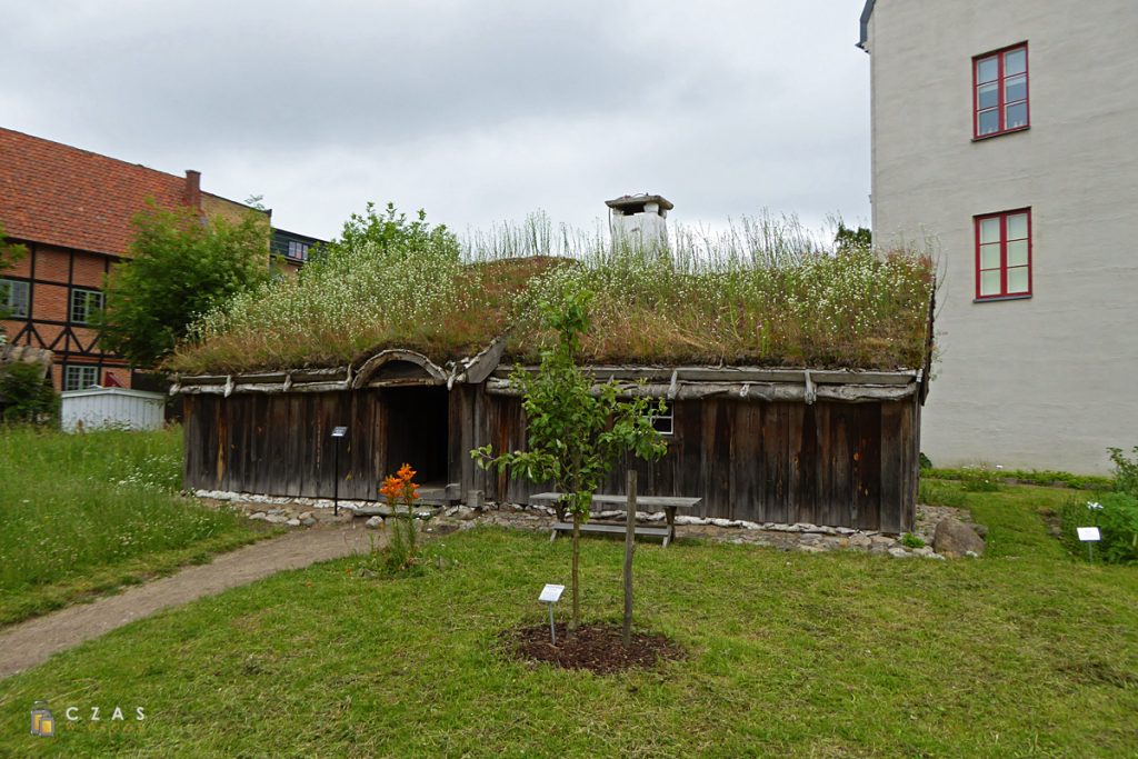 Typowy historyczny dom kryty darnią