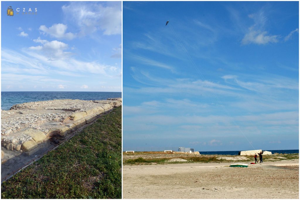 San Cataldo - fragment rzymskiego nabrzeża / Pogoda była idealna na puszczanie latawców :)