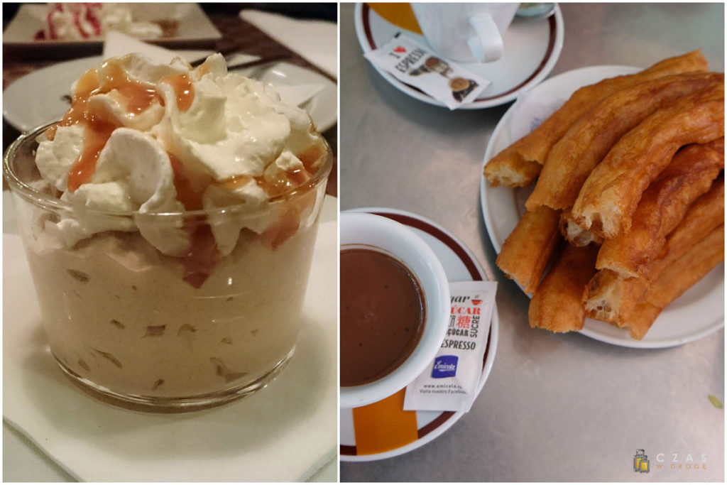Mus z gofio / Churros z gorącą czekoladą Mus z gofio / Churros z gorącą czekoladą