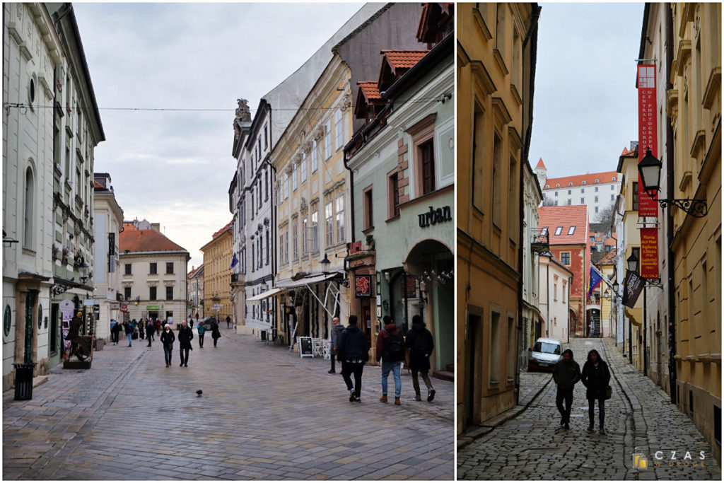 Ul. Michalská / Widok na zamek z wylotu jednej z uliczek